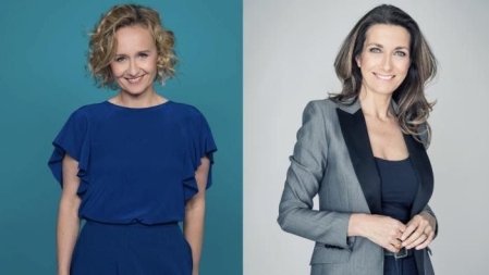 Caroline Roux (France 2) et Anne-Claire Coudray (TF1)