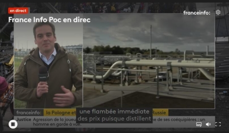Capture d'écran d'un test de sous-titrage automatique de franceinfo grâce à l'IA.
