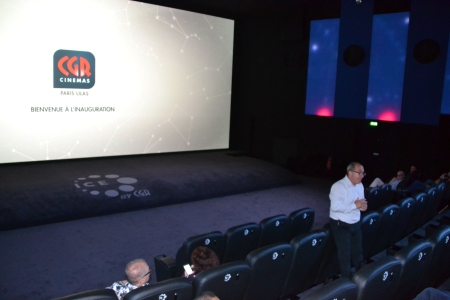 Jocelyn Bouyssy, DG de CGR Cinémas, présentant à la presse la nouvelle salle